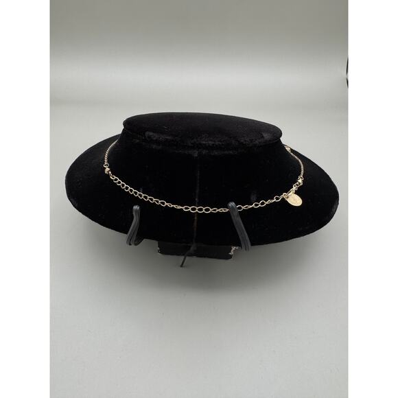 Vintage Liz Claiborne LC Brushed Gold Tone Dainty Necklace - Picture 2 of 11